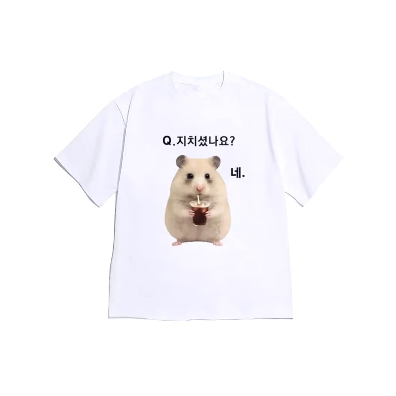 Korean Men Lifestyle - Korean Lazy Life Slogan Fluffy Hamster